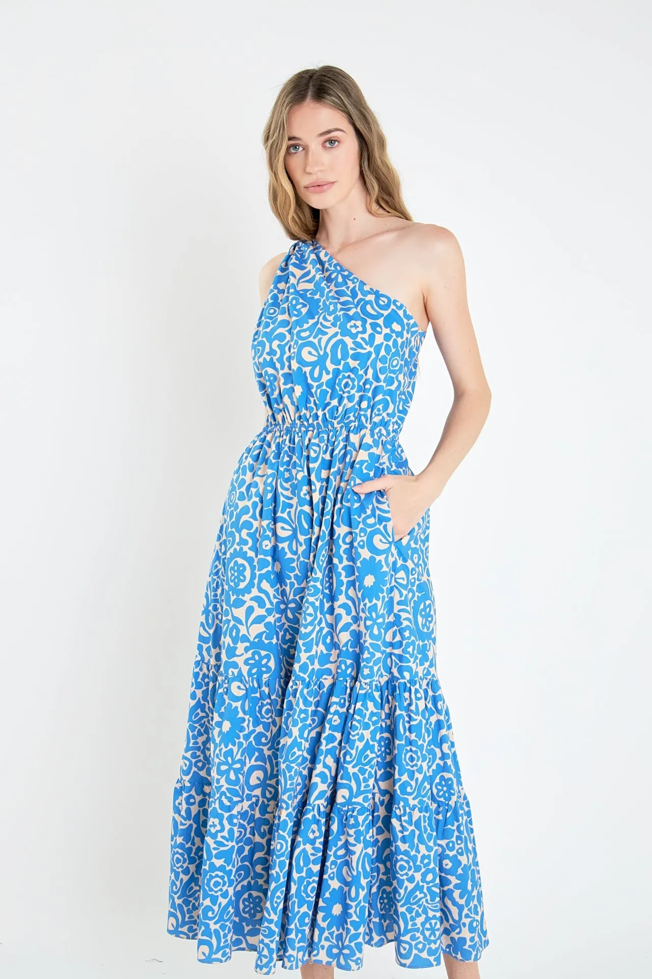 English Factory - One Shoulder Print Maxi Dress