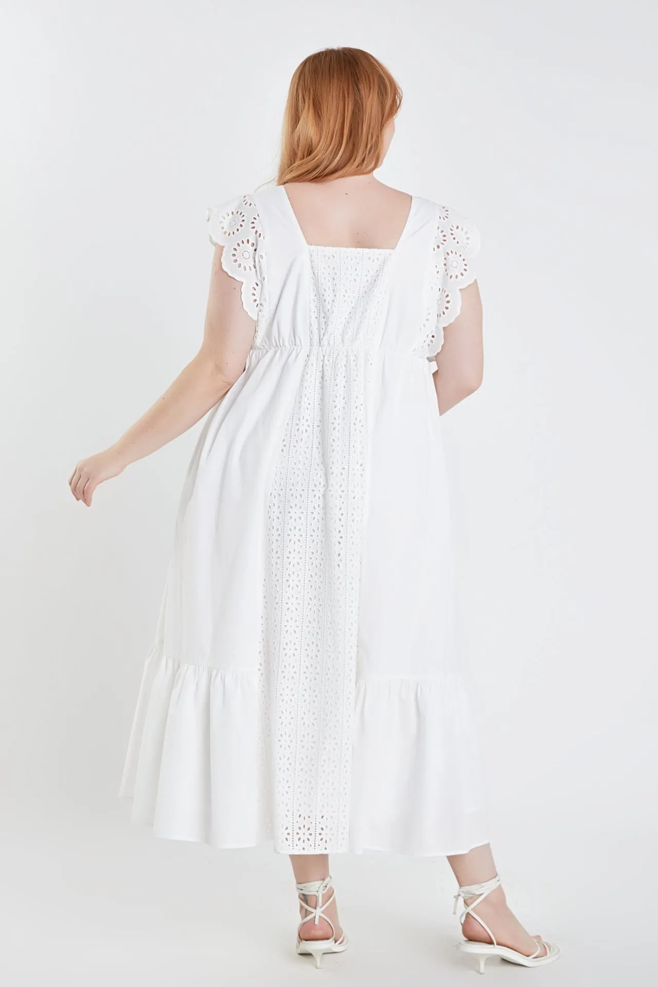 English Factory - Plus Size Eyelet Maxi Dress