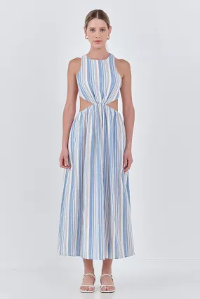 English Factory - Striped Cut out Maxi Dress