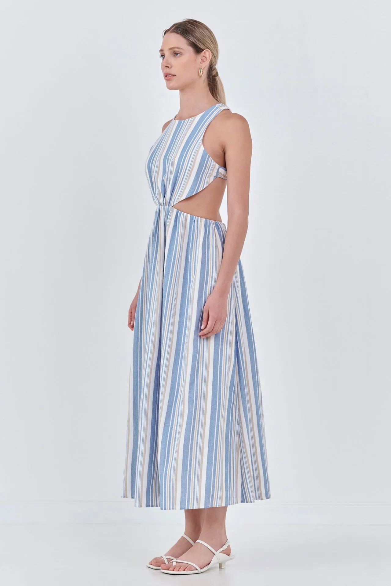 English Factory - Striped Cut out Maxi Dress