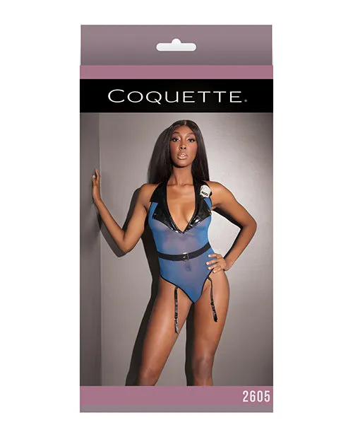 Fashion Mesh Cop Teddy W/attached Garters