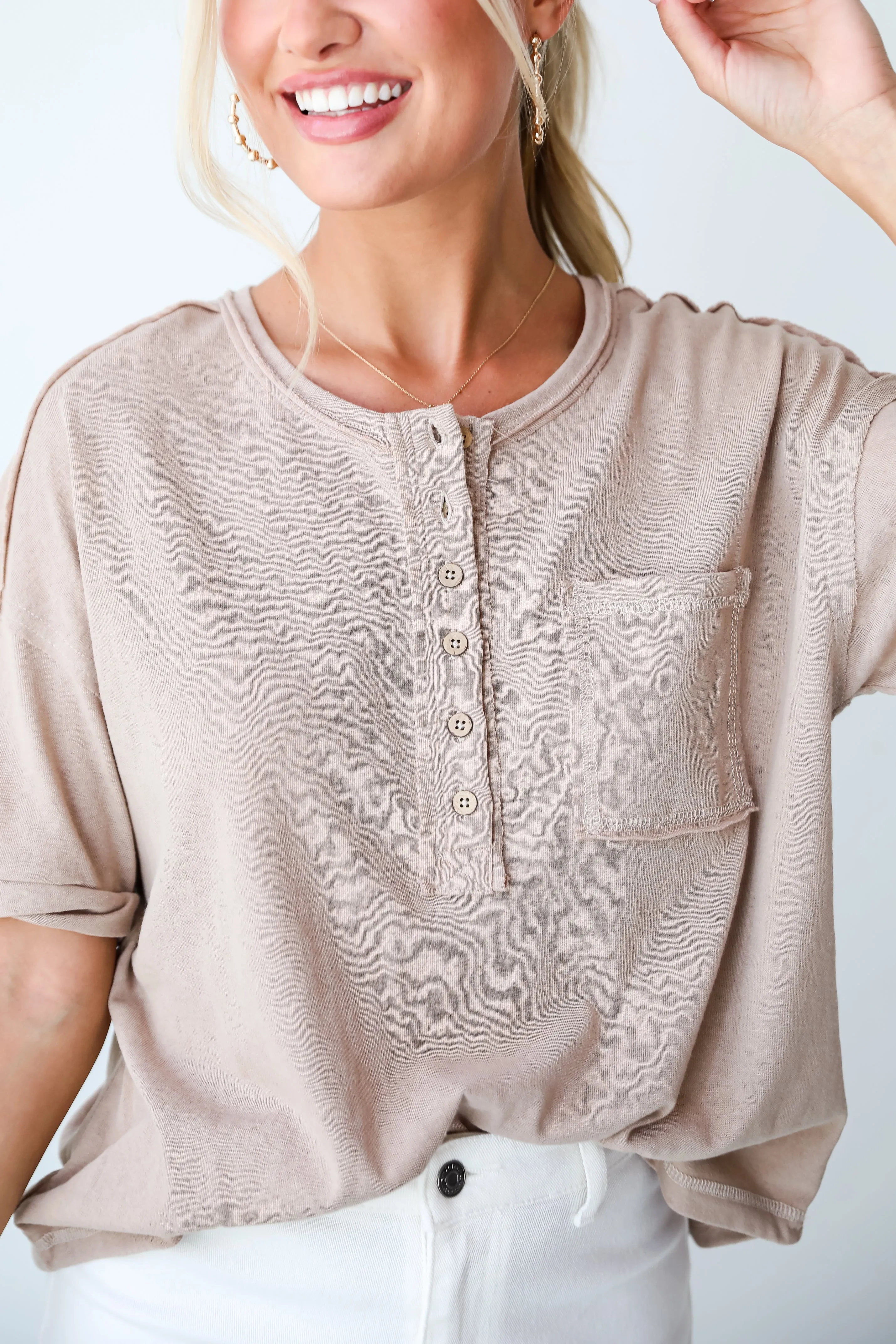 FINAL SALE - Harlow Henley Tee - DU DEAL