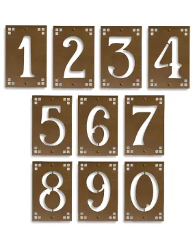 Framed Solid Brass Prairie House Numbers