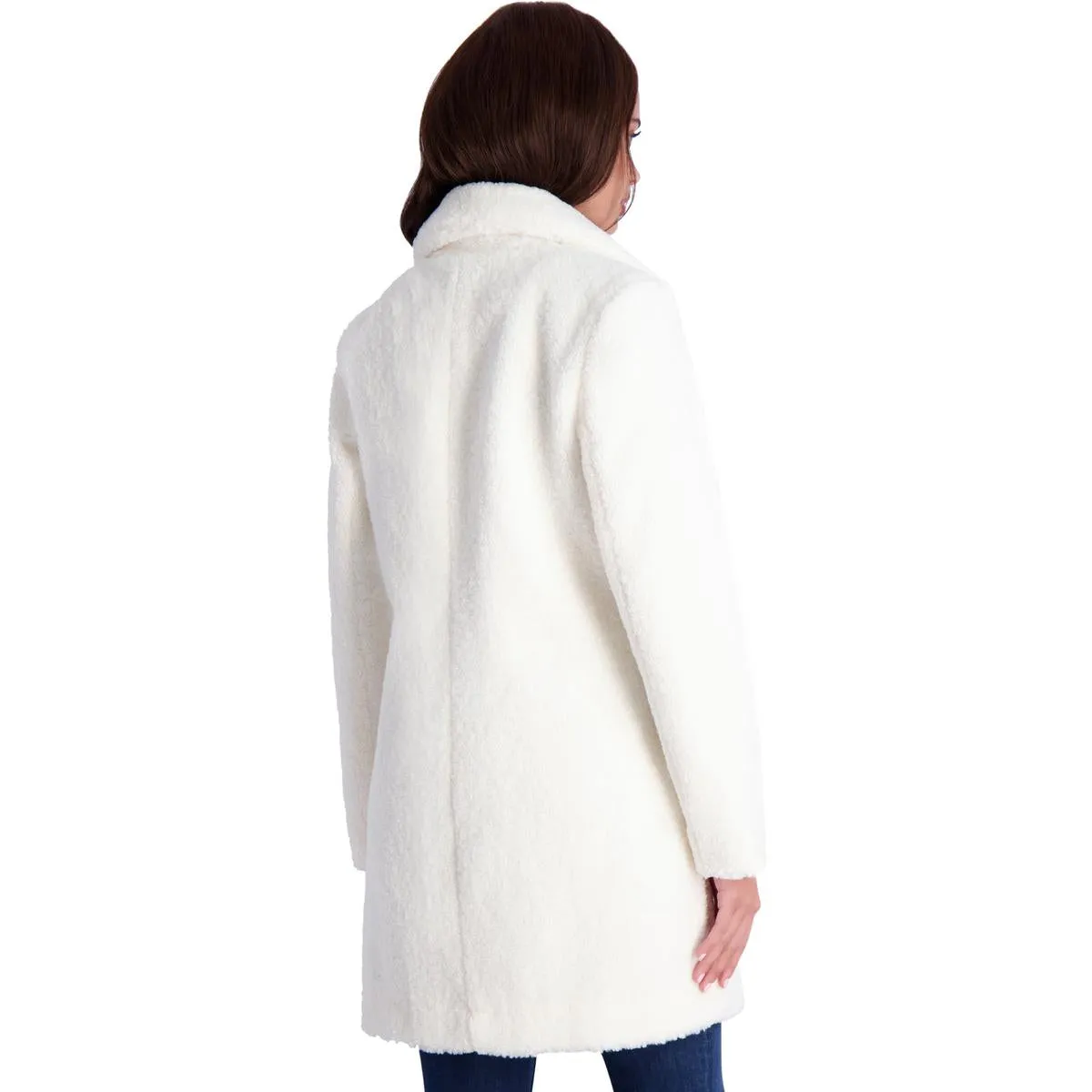 French Connection Women's Faux Shearling Teddy Lapel Midi Coat