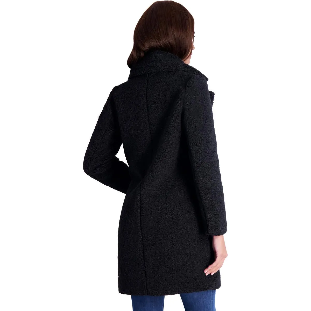 French Connection Women's Faux Shearling Teddy Lapel Midi Coat