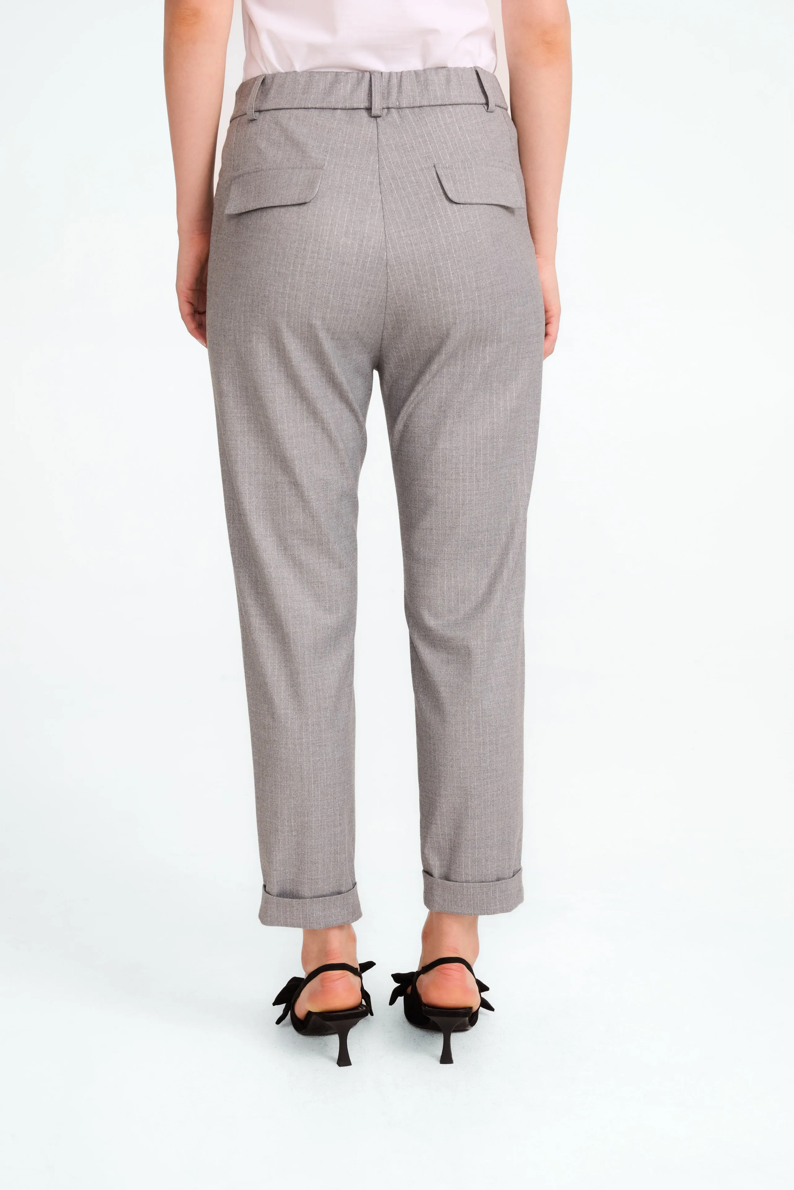 GaryZ shiny line viscose pants | Grey