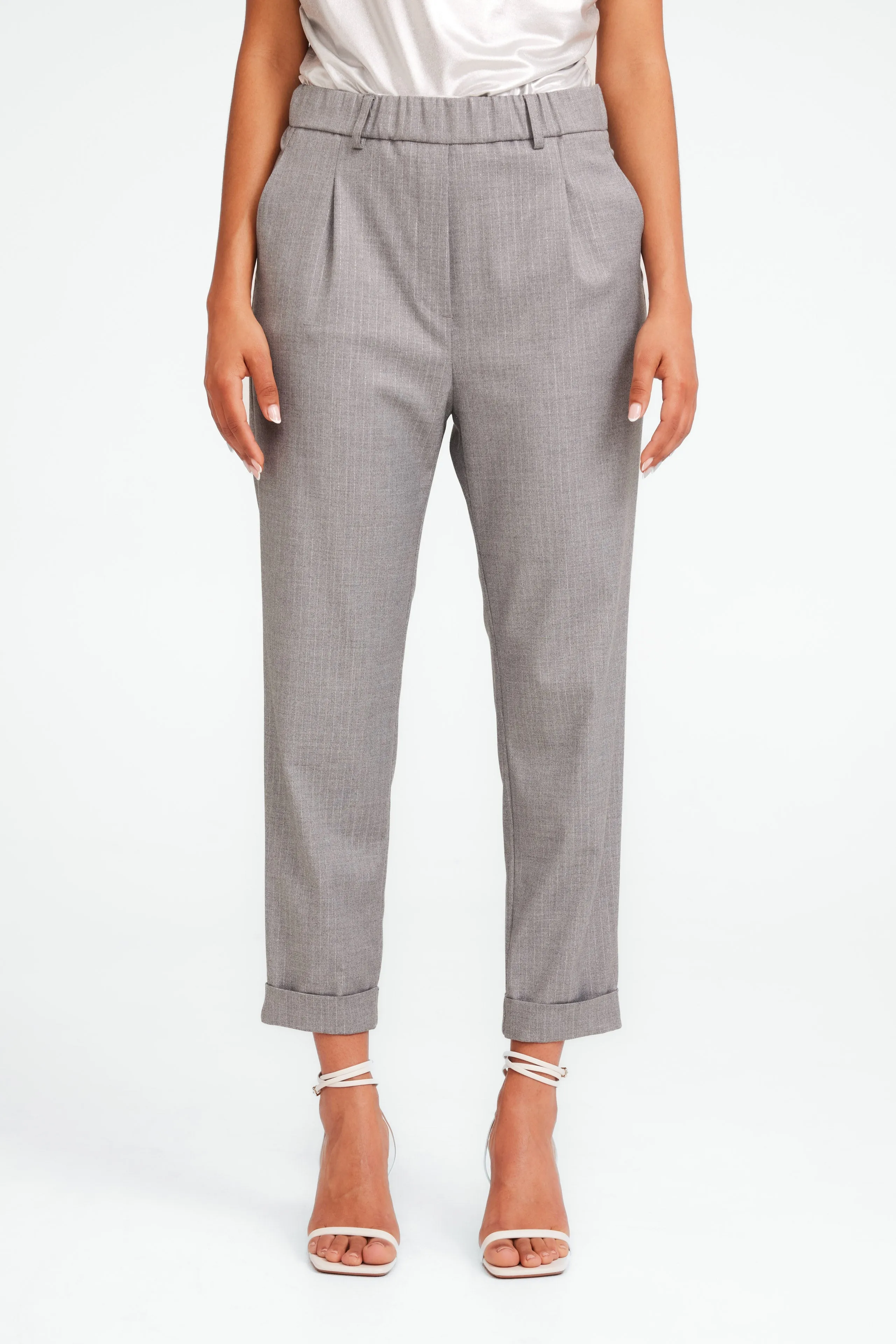 GaryZ shiny line viscose pants | Grey