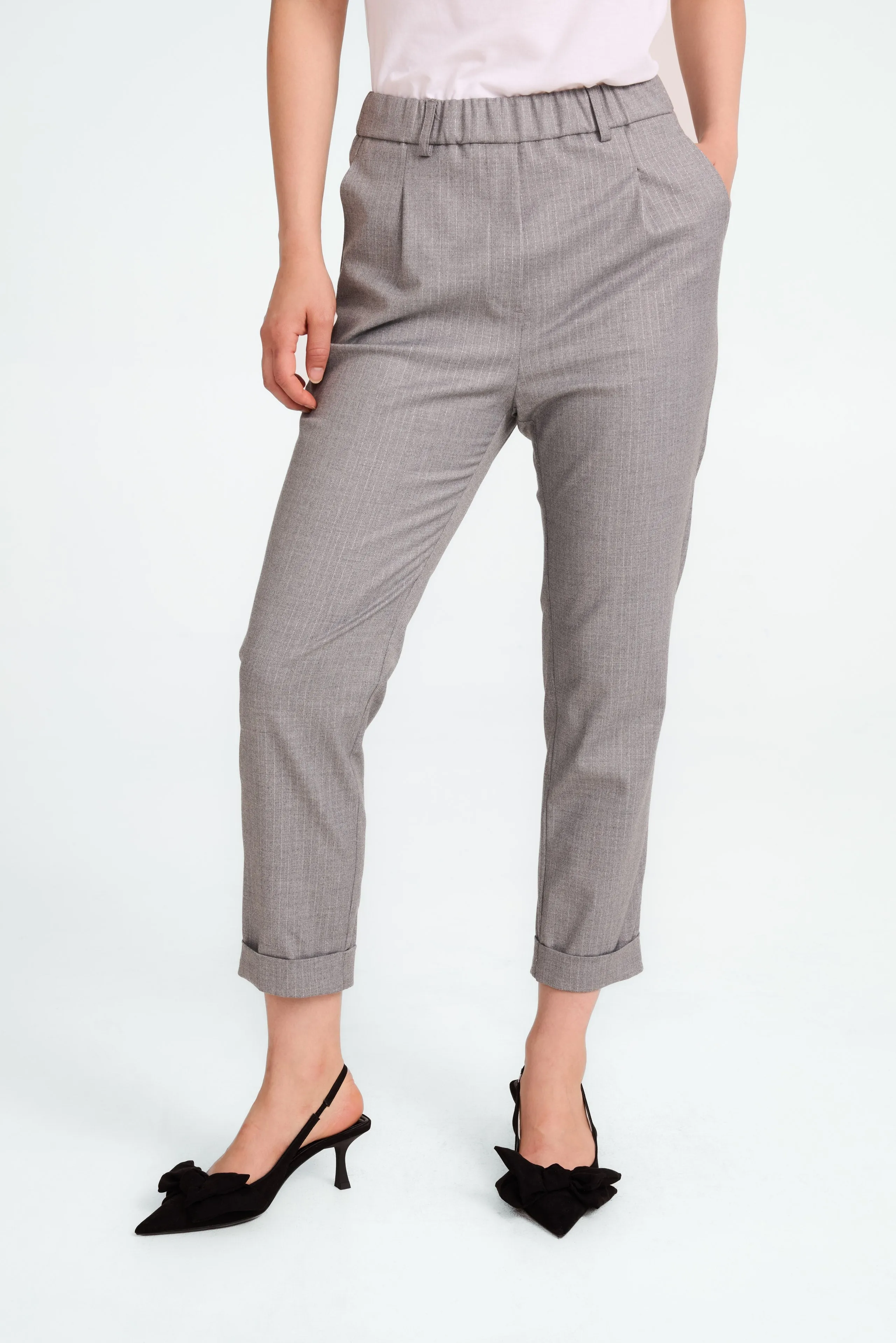 GaryZ shiny line viscose pants | Grey