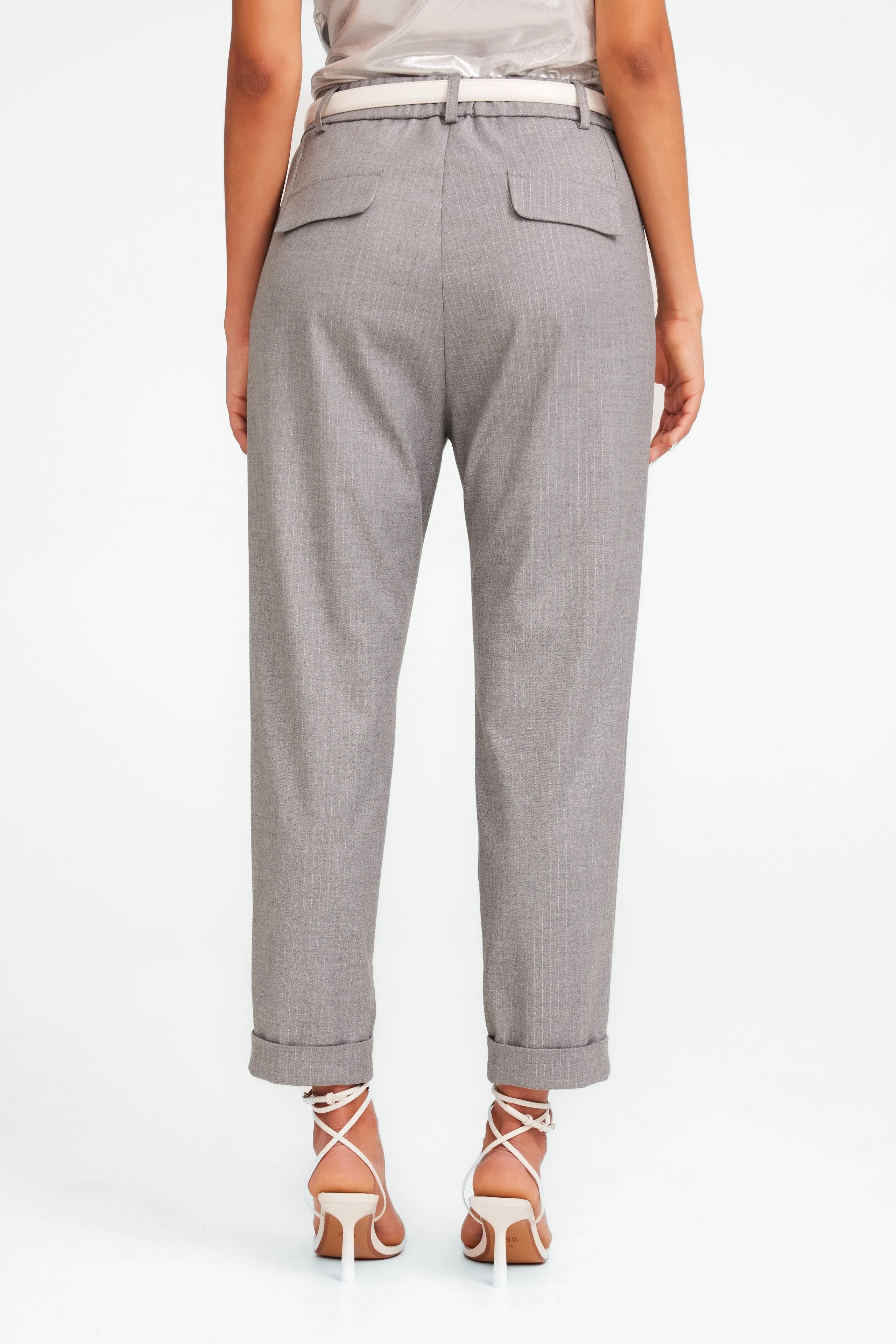 GaryZ shiny line viscose pants | Grey