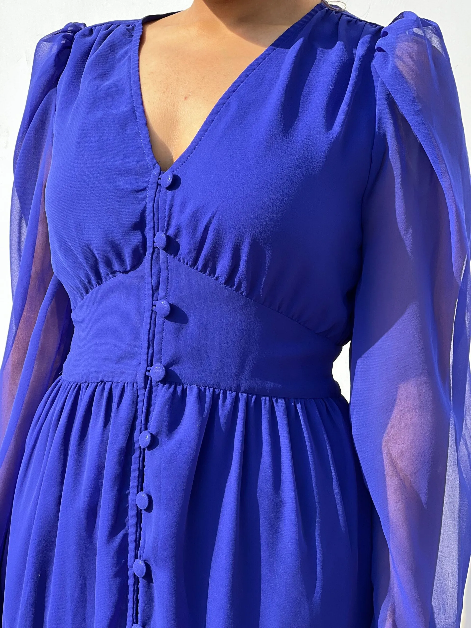 Gorgeous Women's Blue Georgette maxi dress