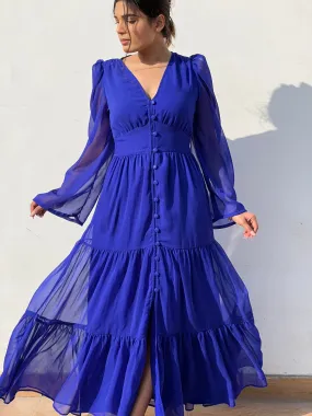 Gorgeous Women's Blue Georgette maxi dress