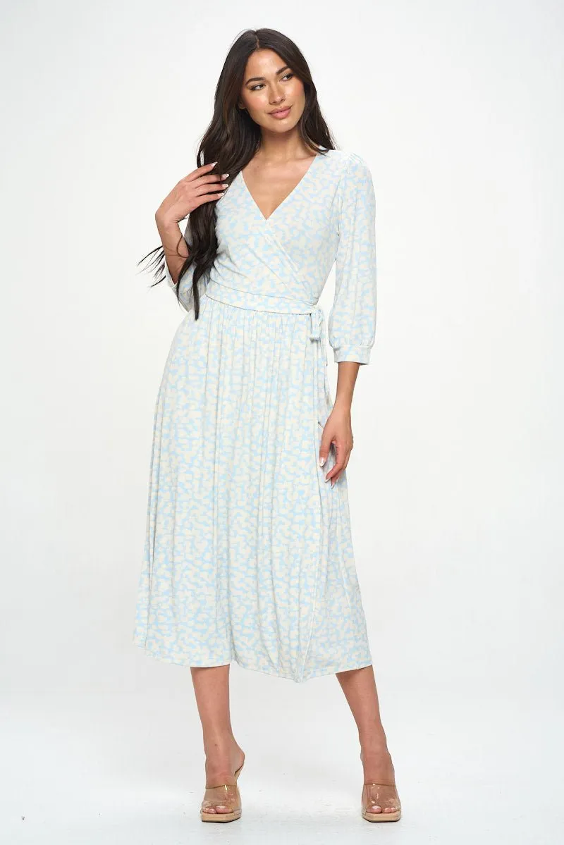 Hadley Three Quarter Sleeve Full Wrap Dress