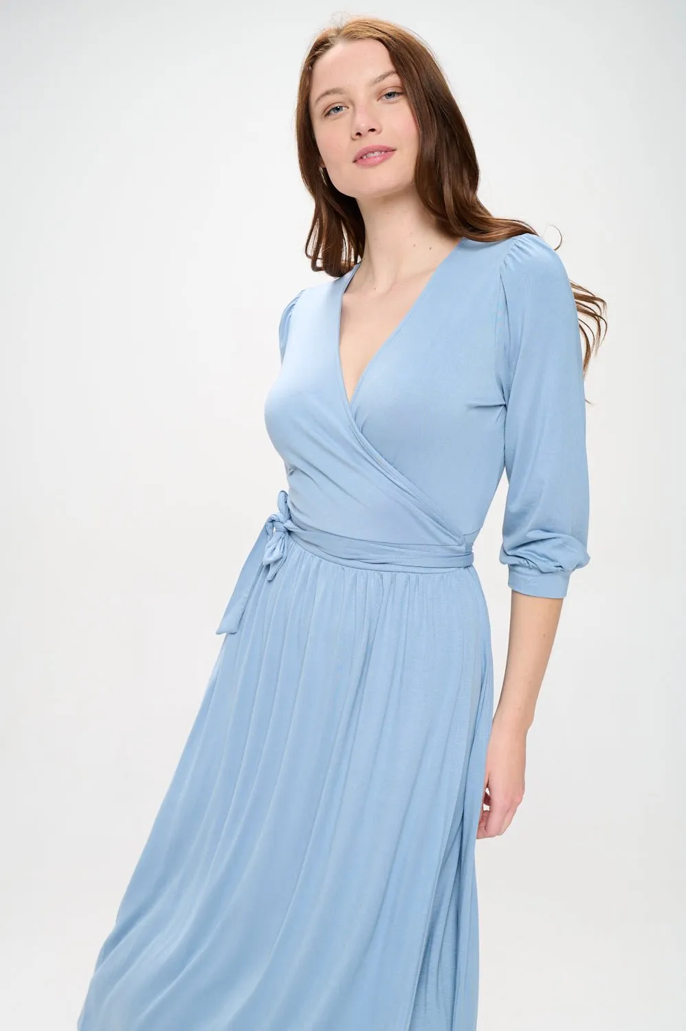 Hadley Three Quarter Sleeve Full Wrap Dress