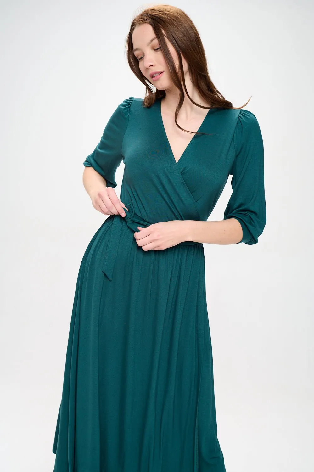 Hadley Three Quarter Sleeve Full Wrap Dress