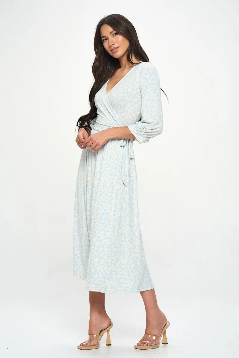 Hadley Three Quarter Sleeve Full Wrap Dress