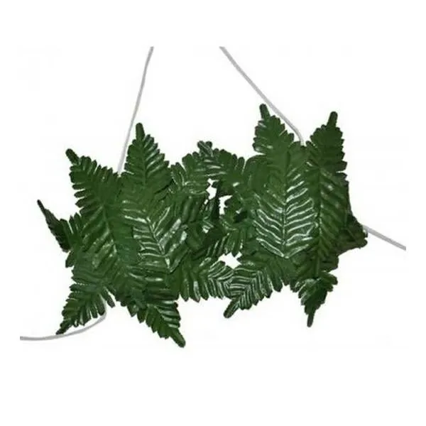 Hawaiian Bra with Green Tropical Leaves