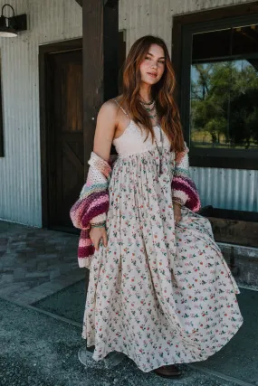 Hidden Hills Floral Maxi Dress - Peach