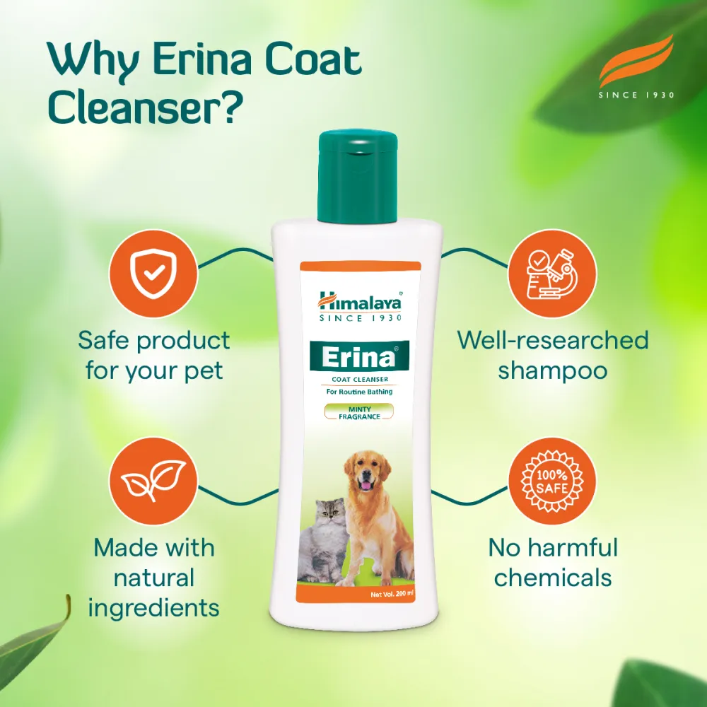 Himalaya Erina Coat Cleanser Shampoo for Dogs and Cats