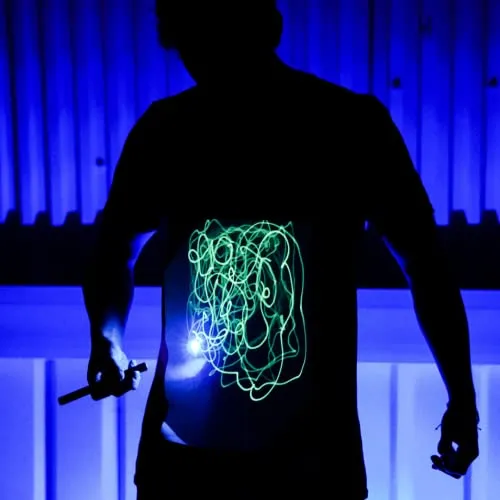 Illuminated Apparel Original Adults Interactive Glow in The Dark T-Shirt (Black/Green Glow, Small)