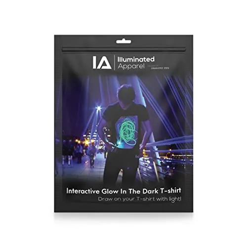 Illuminated Apparel Original Adults Interactive Glow in The Dark T-Shirt (Black/Green Glow, Small)