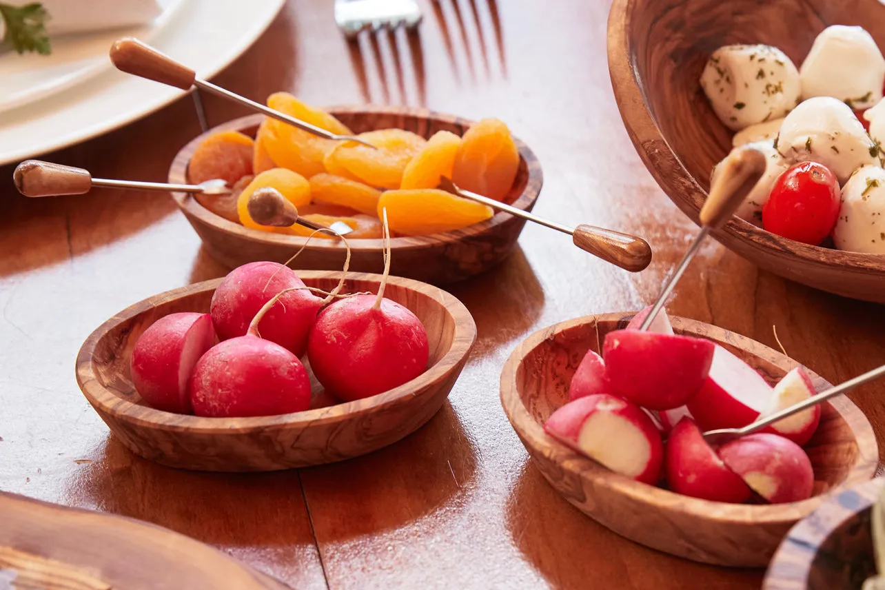 Italian Olivewood Aperitivo Bowls - Set of 4 by Verve Culture