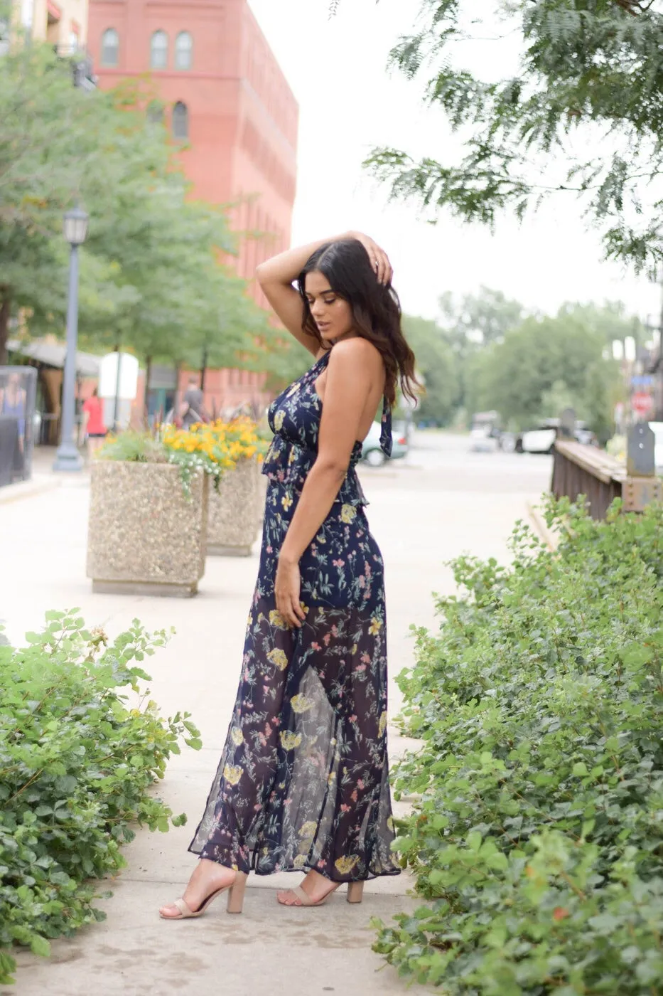 Julia Floral Halter Maxi