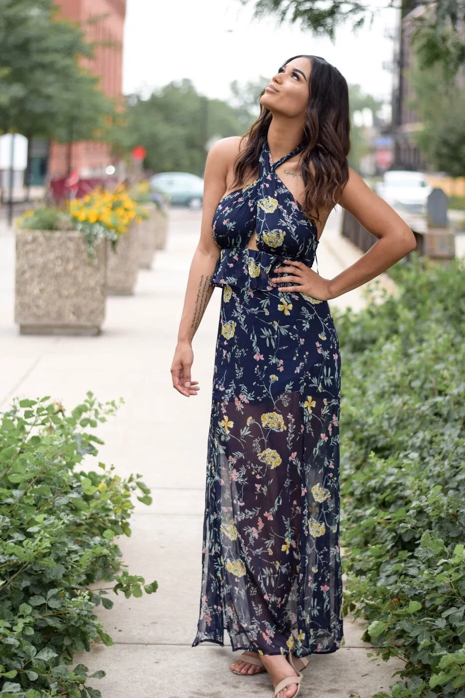 Julia Floral Halter Maxi