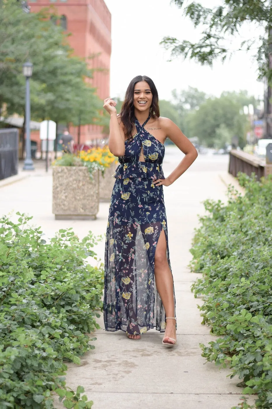 Julia Floral Halter Maxi