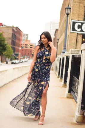 Julia Floral Halter Maxi