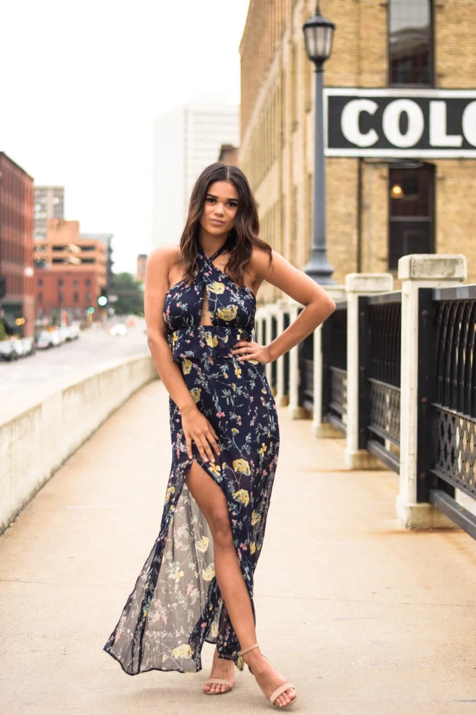 Julia Floral Halter Maxi