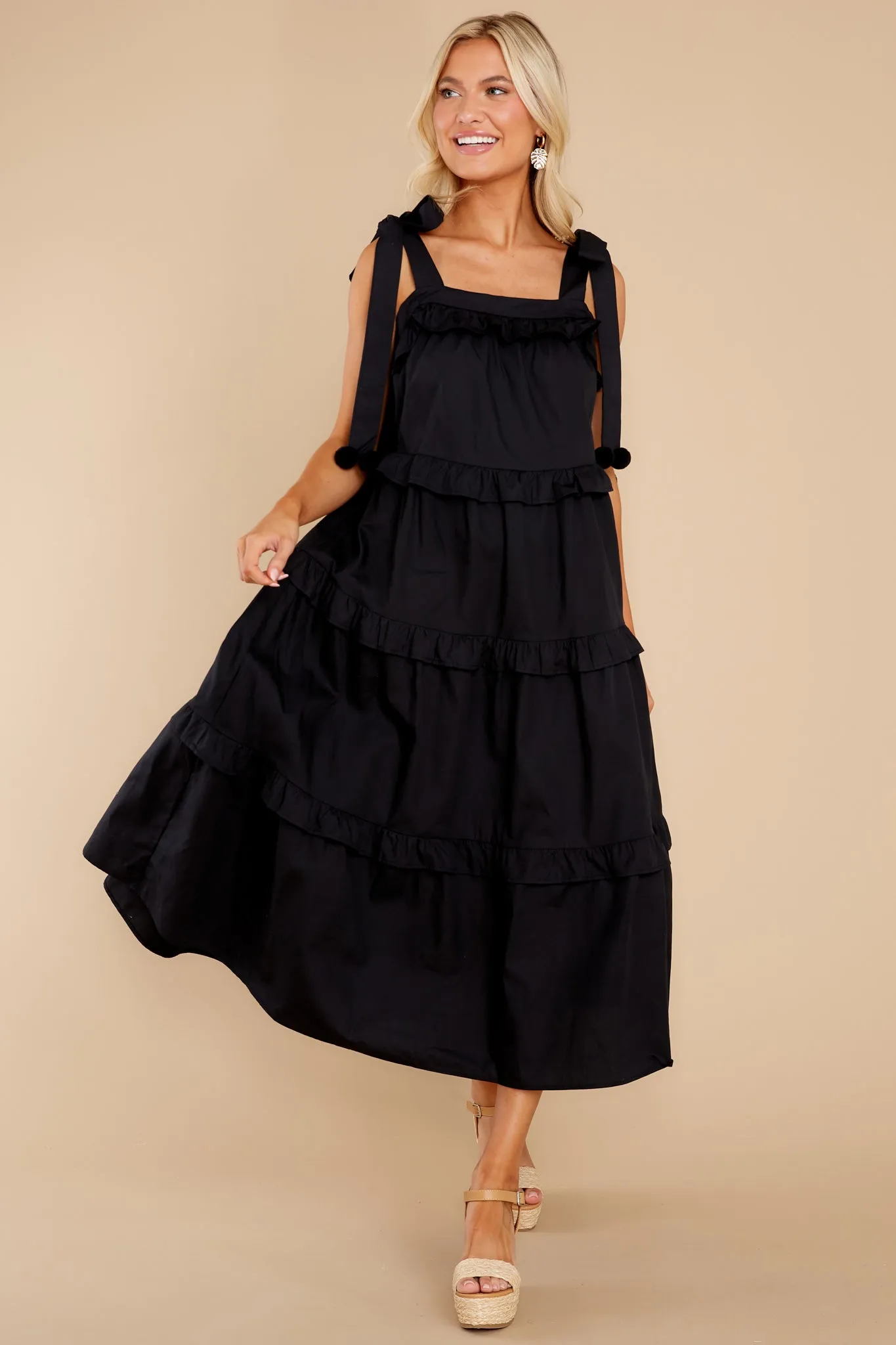 Just The Occasion Black Cotton Dress