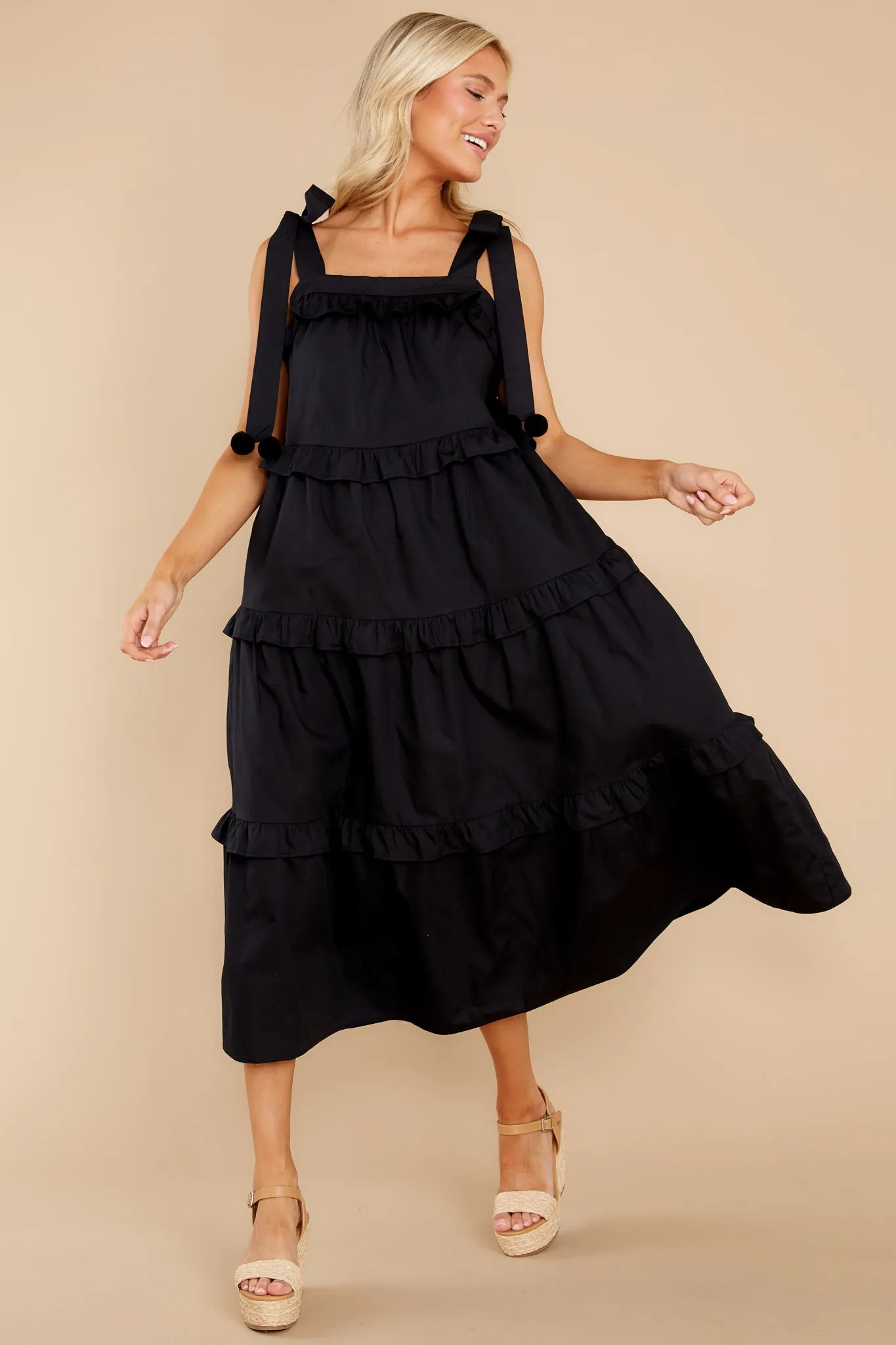 Just The Occasion Black Cotton Dress