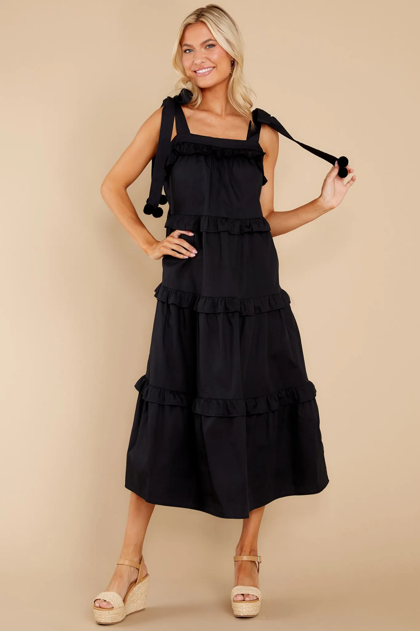 Just The Occasion Black Cotton Dress