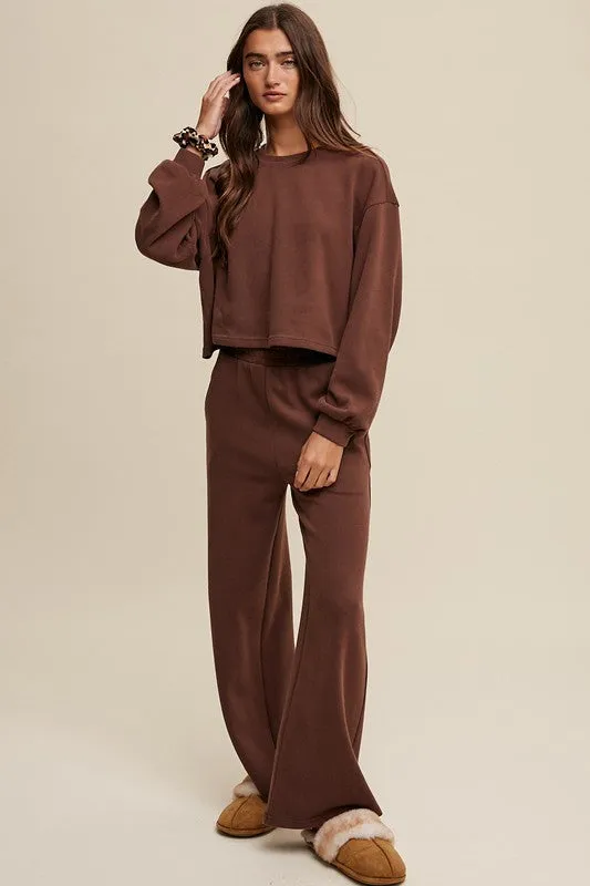 Kaley Knit Sweat Top and Pants Athleisure Lounge Sets