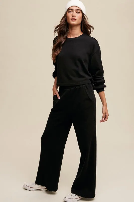 Kaley Knit Sweat Top and Pants Athleisure Lounge Sets