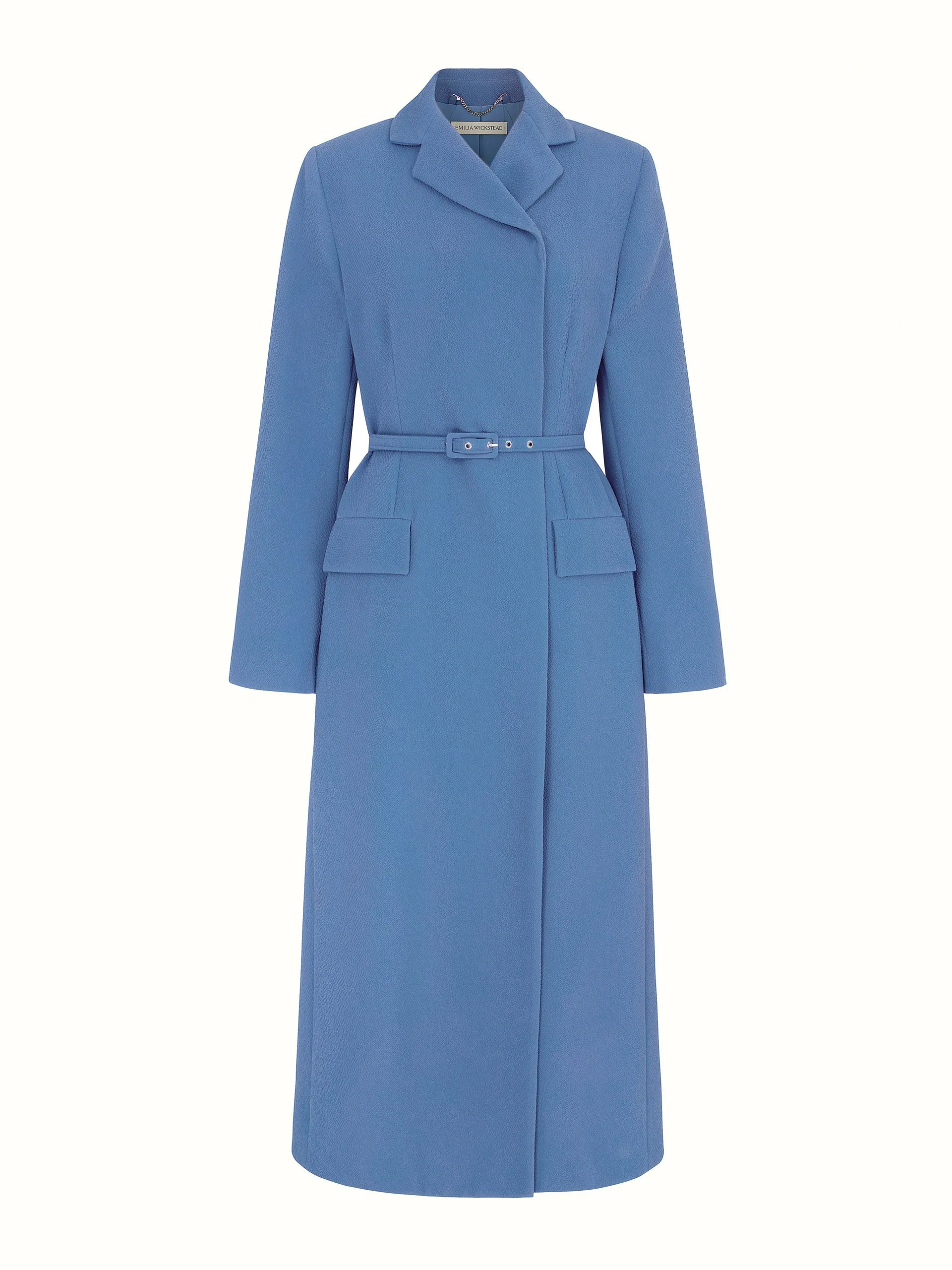 Kalonice wrap coat dress in indigo double crepe