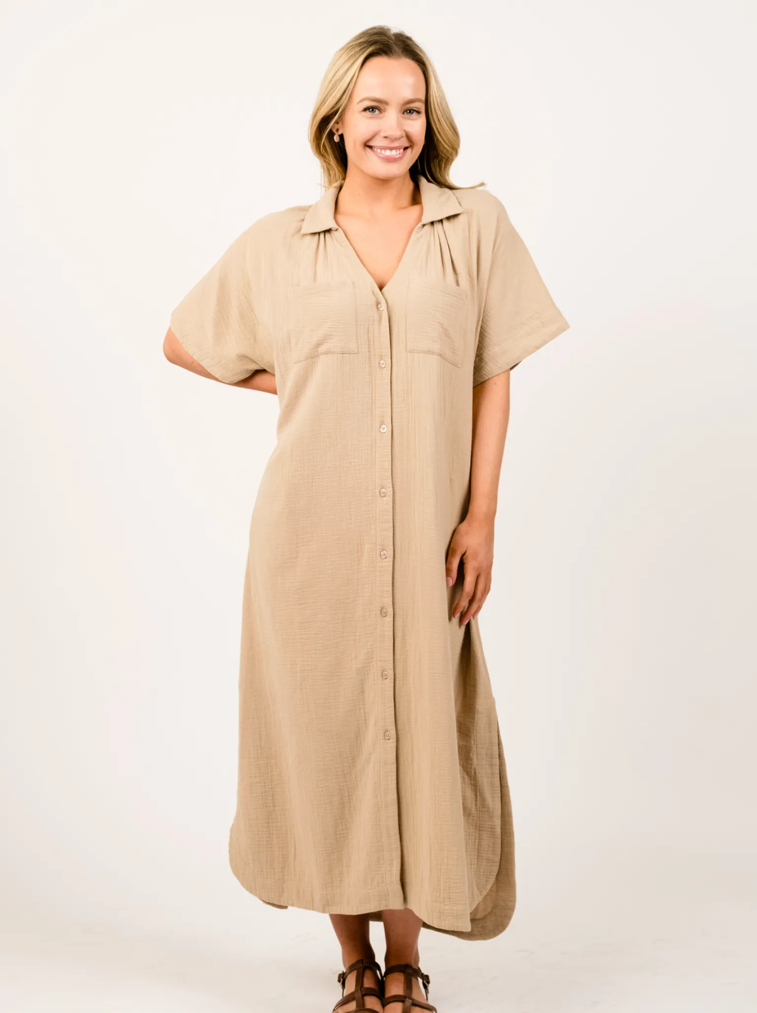 Kherington Maxi Shirt Dress