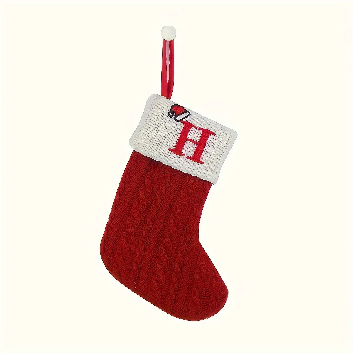 kkboxly Personalized Festive Knit Christmas Stockings with Customizable Initials - Unique Holiday Decorations for Home, Family, and Friends - Ideal for Christmas Party, Tree, Mantel, and Fireplace Decor