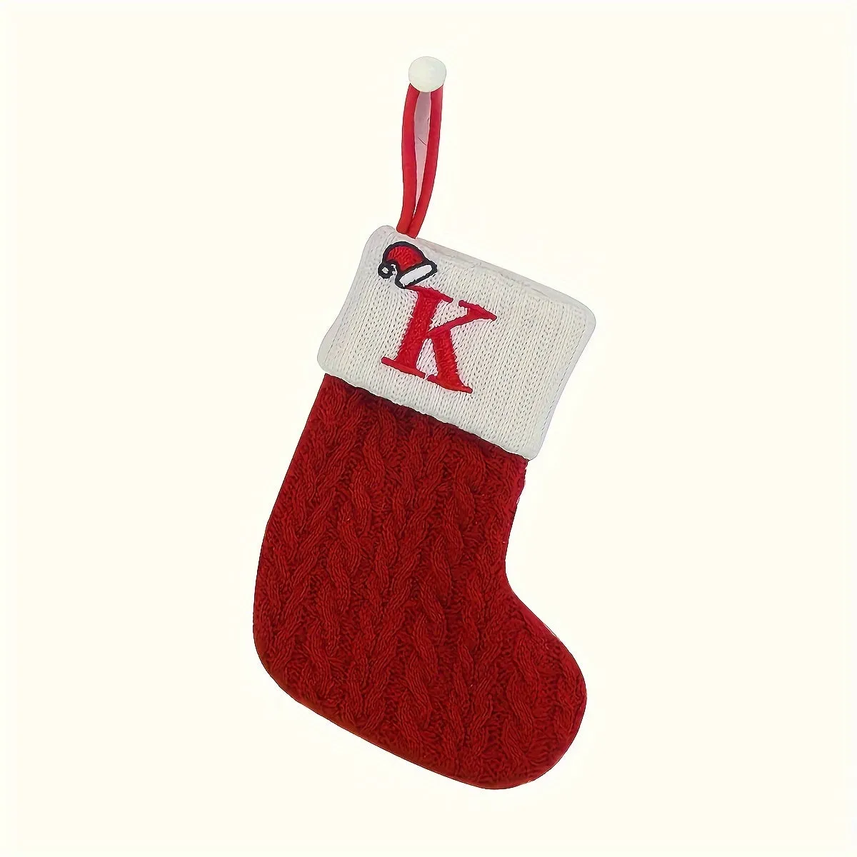 kkboxly Personalized Festive Knit Christmas Stockings with Customizable Initials - Unique Holiday Decorations for Home, Family, and Friends - Ideal for Christmas Party, Tree, Mantel, and Fireplace Decor