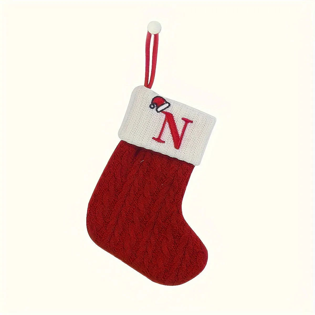 kkboxly Personalized Festive Knit Christmas Stockings with Customizable Initials - Unique Holiday Decorations for Home, Family, and Friends - Ideal for Christmas Party, Tree, Mantel, and Fireplace Decor