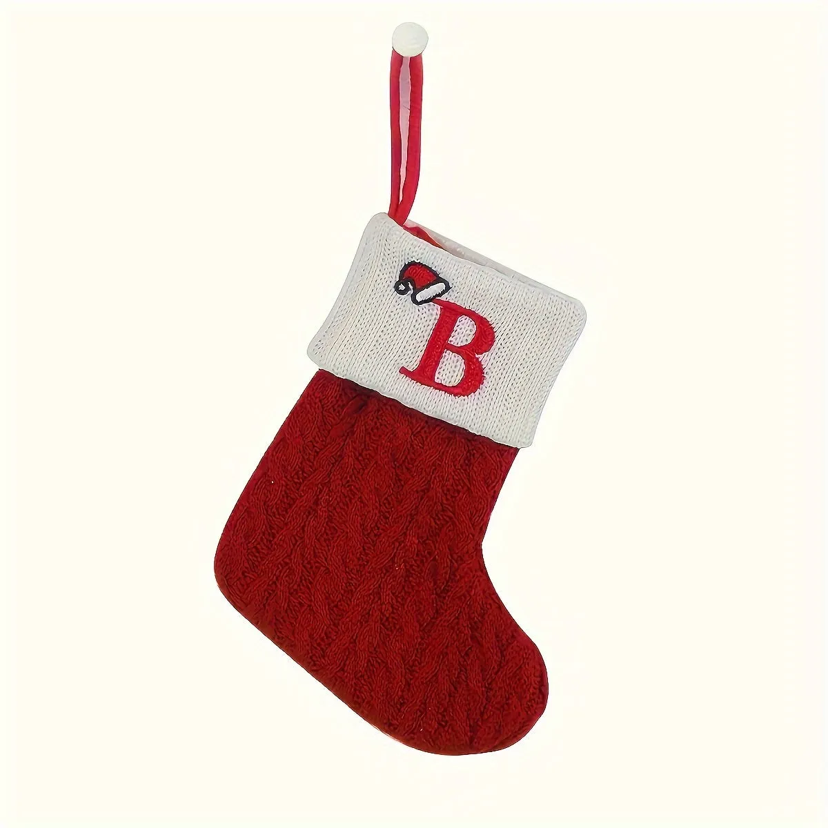 kkboxly Personalized Festive Knit Christmas Stockings with Customizable Initials - Unique Holiday Decorations for Home, Family, and Friends - Ideal for Christmas Party, Tree, Mantel, and Fireplace Decor