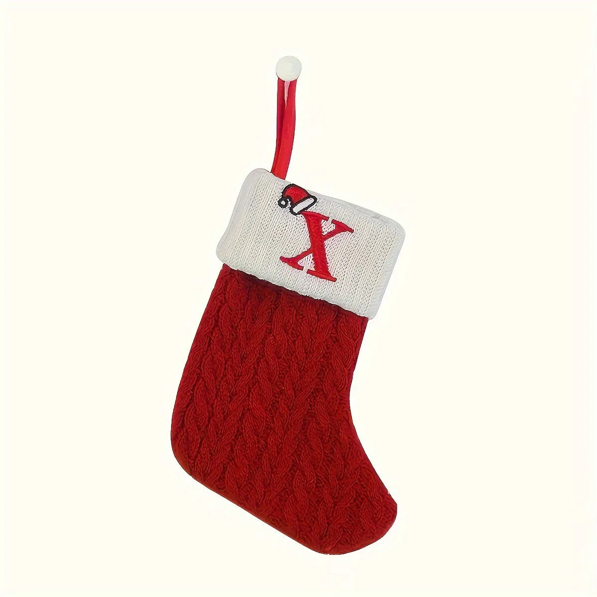 kkboxly Personalized Festive Knit Christmas Stockings with Customizable Initials - Unique Holiday Decorations for Home, Family, and Friends - Ideal for Christmas Party, Tree, Mantel, and Fireplace Decor