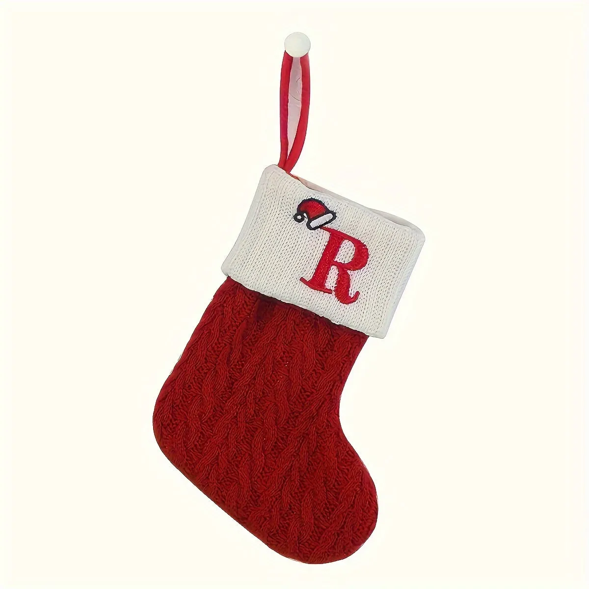 kkboxly Personalized Festive Knit Christmas Stockings with Customizable Initials - Unique Holiday Decorations for Home, Family, and Friends - Ideal for Christmas Party, Tree, Mantel, and Fireplace Decor