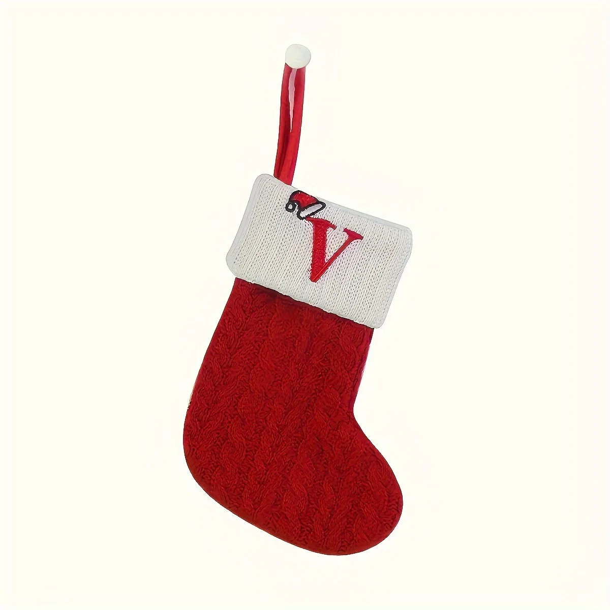 kkboxly Personalized Festive Knit Christmas Stockings with Customizable Initials - Unique Holiday Decorations for Home, Family, and Friends - Ideal for Christmas Party, Tree, Mantel, and Fireplace Decor