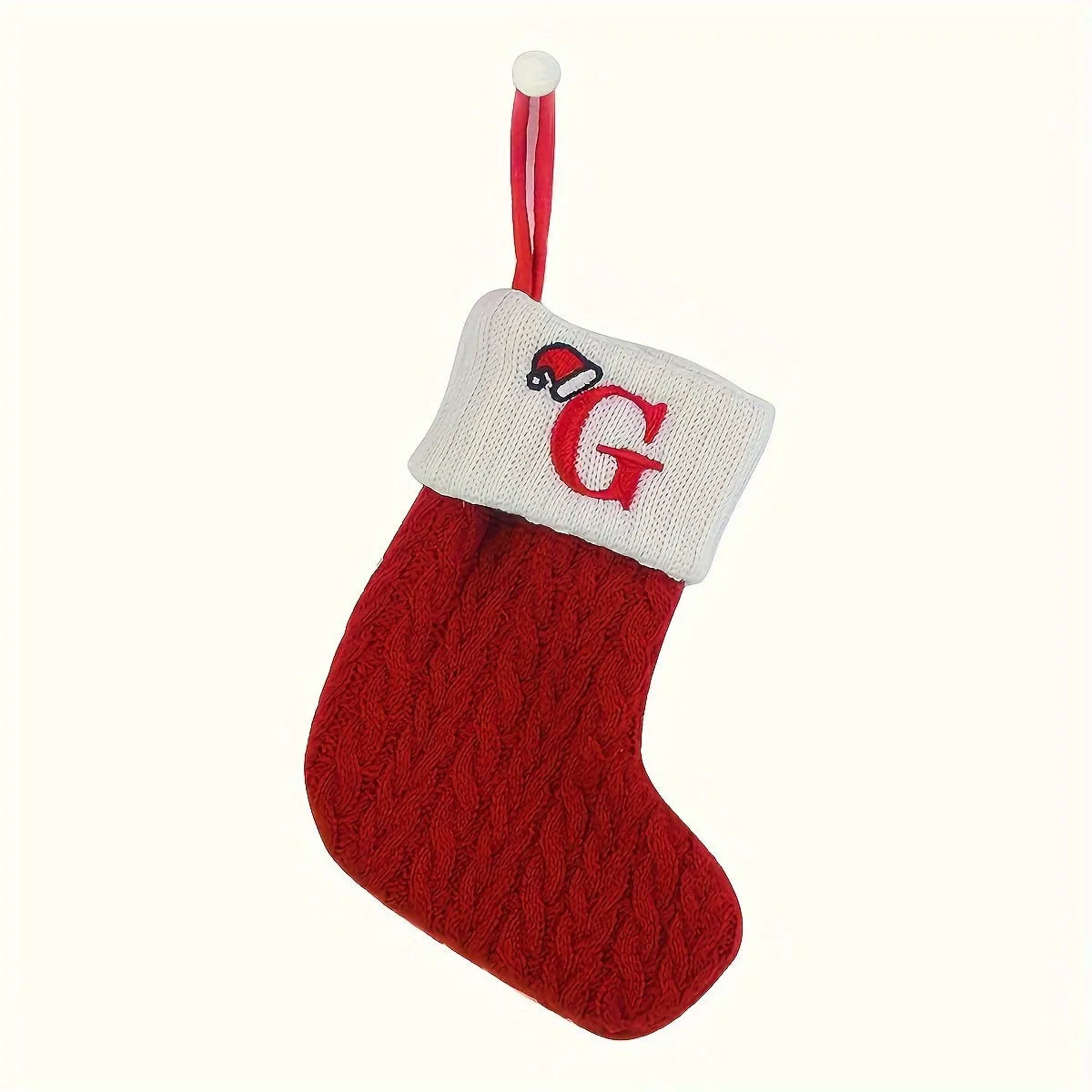 kkboxly Personalized Festive Knit Christmas Stockings with Customizable Initials - Unique Holiday Decorations for Home, Family, and Friends - Ideal for Christmas Party, Tree, Mantel, and Fireplace Decor