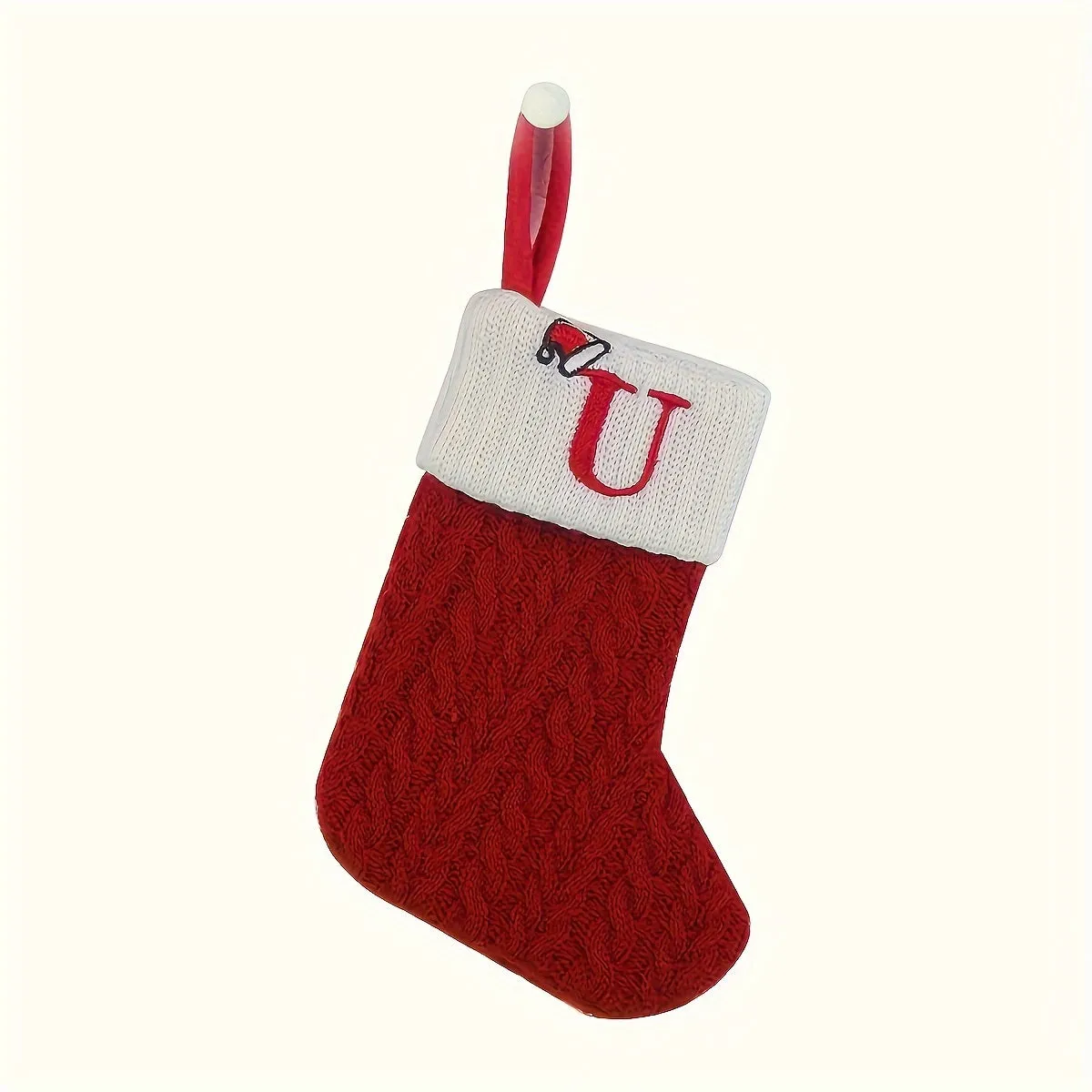 kkboxly Personalized Festive Knit Christmas Stockings with Customizable Initials - Unique Holiday Decorations for Home, Family, and Friends - Ideal for Christmas Party, Tree, Mantel, and Fireplace Decor