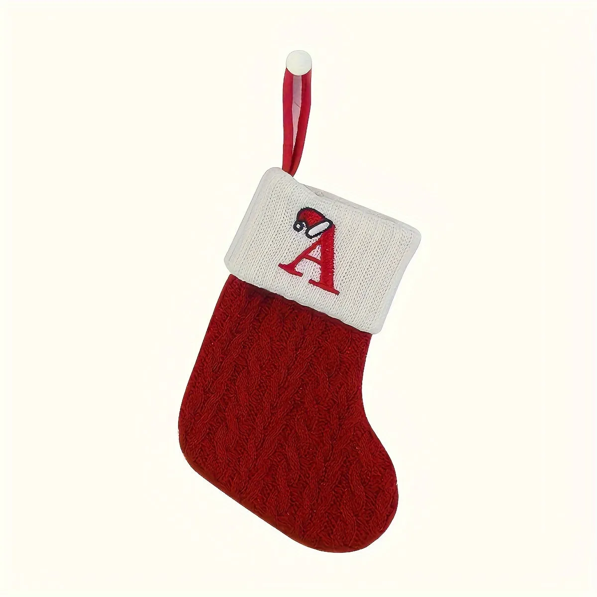 kkboxly Personalized Festive Knit Christmas Stockings with Customizable Initials - Unique Holiday Decorations for Home, Family, and Friends - Ideal for Christmas Party, Tree, Mantel, and Fireplace Decor