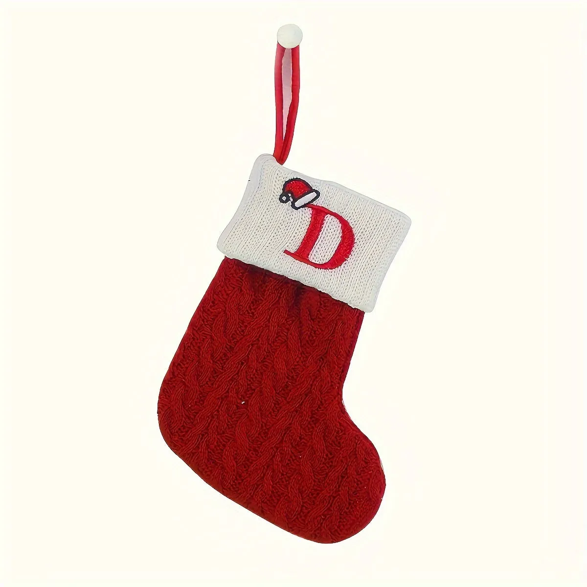 kkboxly Personalized Festive Knit Christmas Stockings with Customizable Initials - Unique Holiday Decorations for Home, Family, and Friends - Ideal for Christmas Party, Tree, Mantel, and Fireplace Decor