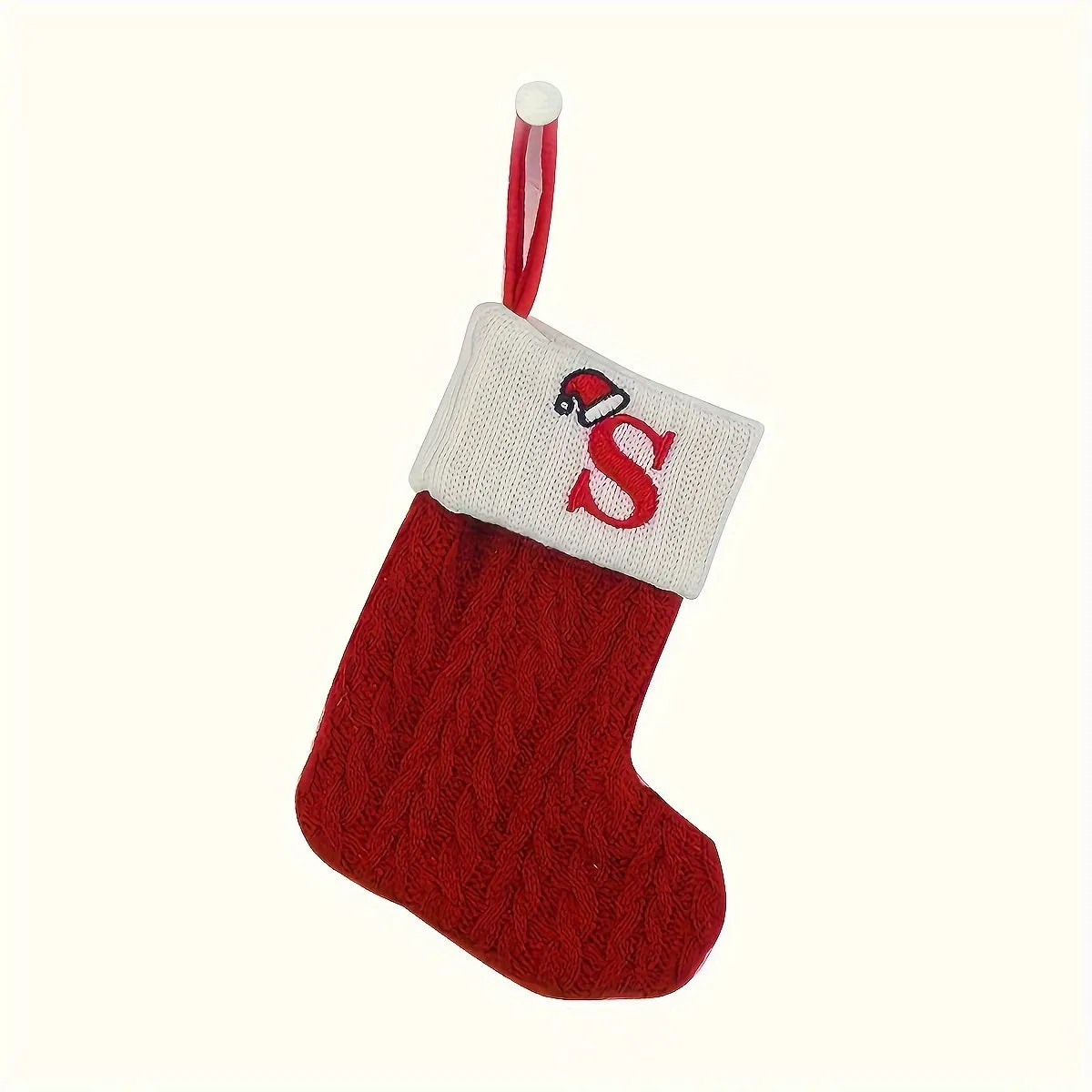 kkboxly Personalized Festive Knit Christmas Stockings with Customizable Initials - Unique Holiday Decorations for Home, Family, and Friends - Ideal for Christmas Party, Tree, Mantel, and Fireplace Decor