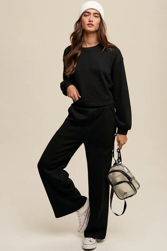 Knit Sweat Top and Pants Athleisure Lounge Sets